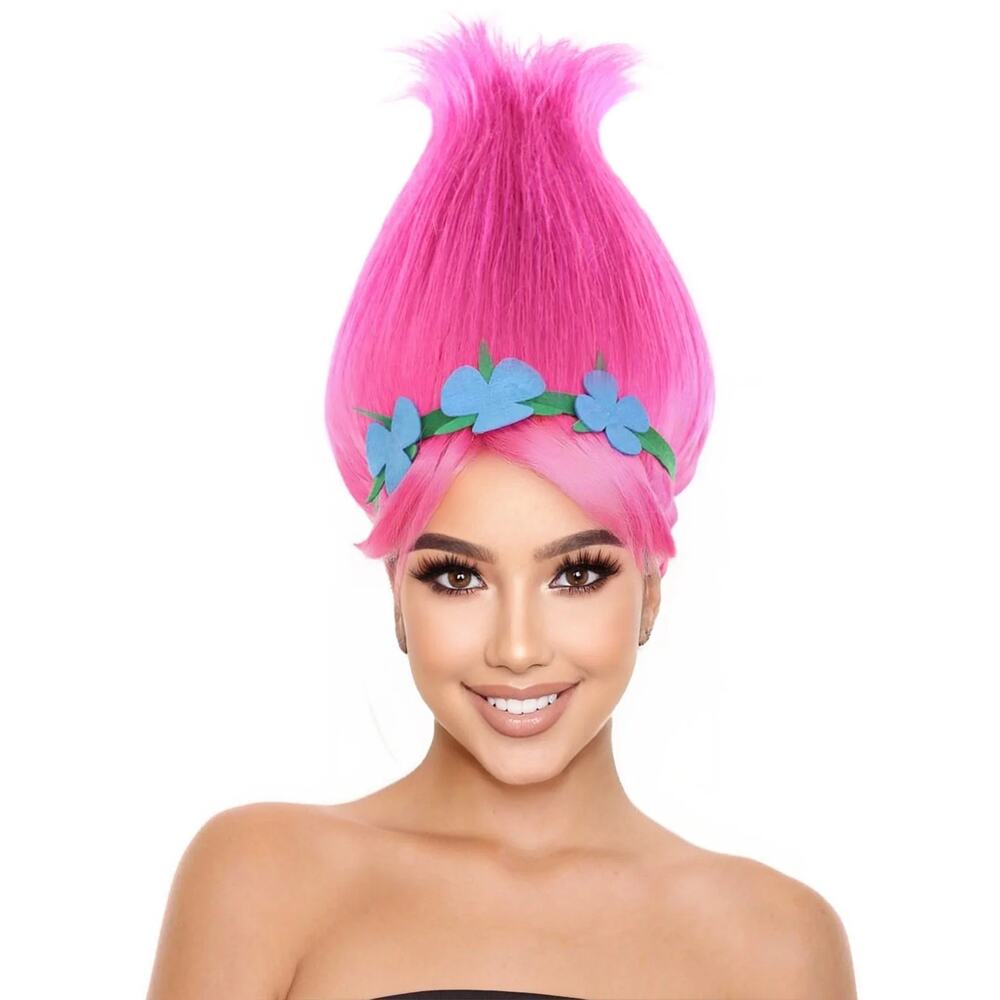 Princess Troll Pink Pointy Premium Halloween Wig Adult Size